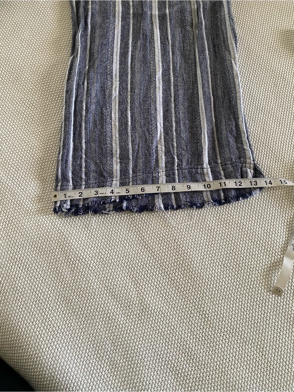 Democracy Linen Blend Striped Cropped Palazzo Pants Large - Picture 8 of 15